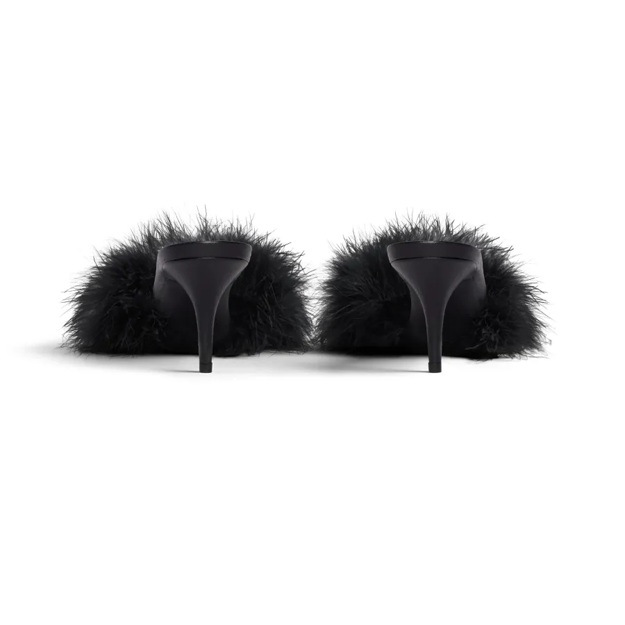 BALENCIAGA 70MM sandals Black feather slippers