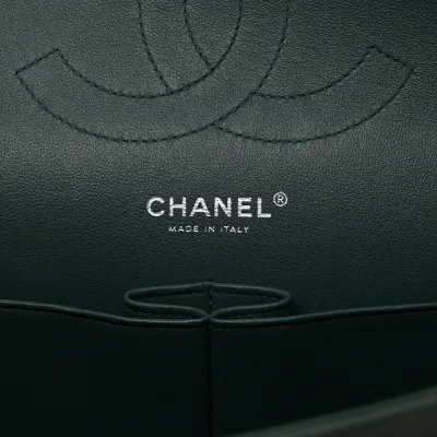 Chanel Double Flap Jumbo in Green Caviar Leather