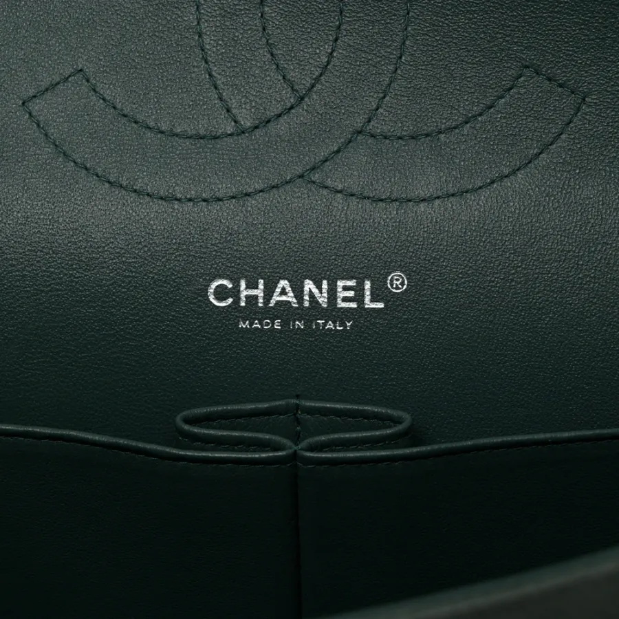 Chanel Double Flap Jumbo in Green Caviar Leather