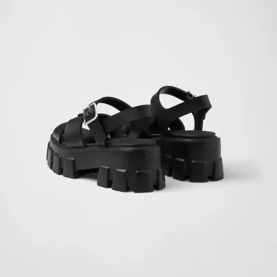 PRADA Black Monolith rubber sandals