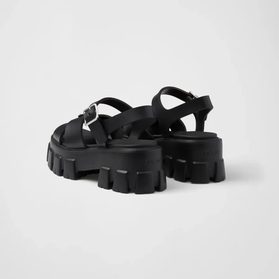 PRADA Black Monolith rubber sandals