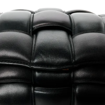 Bottega Veneta Maxi Intreccio Padded Cassette Crossbody Bag Black Nappa Leather Gold Hardware