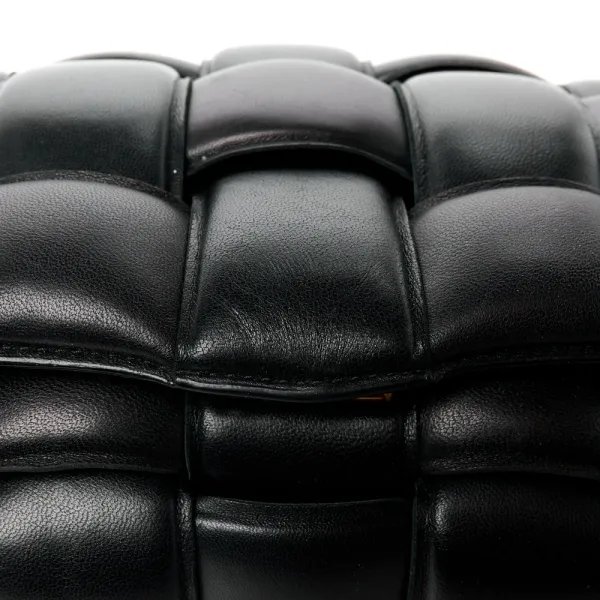 Bottega Veneta Maxi Intreccio Padded Cassette Crossbody Bag Black Nappa Leather Gold Hardware - Image 9