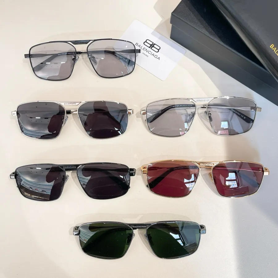 Balenciaga Pilot glasses red gold/black silver/grey black/black/green color Size 62口14-145