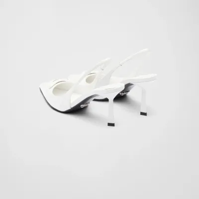 PRADA Shiny finish leather white High Heels Shoes