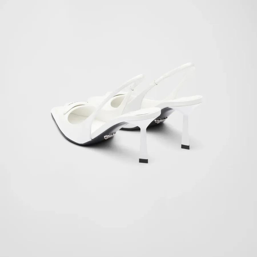 PRADA Shiny finish leather white High Heels Shoes