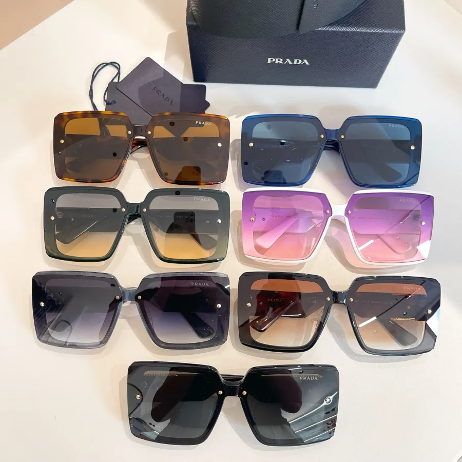 Prada square frame glasses eggplant/black/green/leopard black/purple-pink/blue/leopard brown color Size 69口10-142