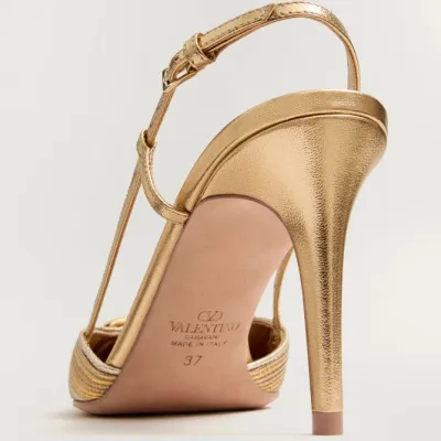 VALENTINO Metallic strappy heels (8cm high heel)
