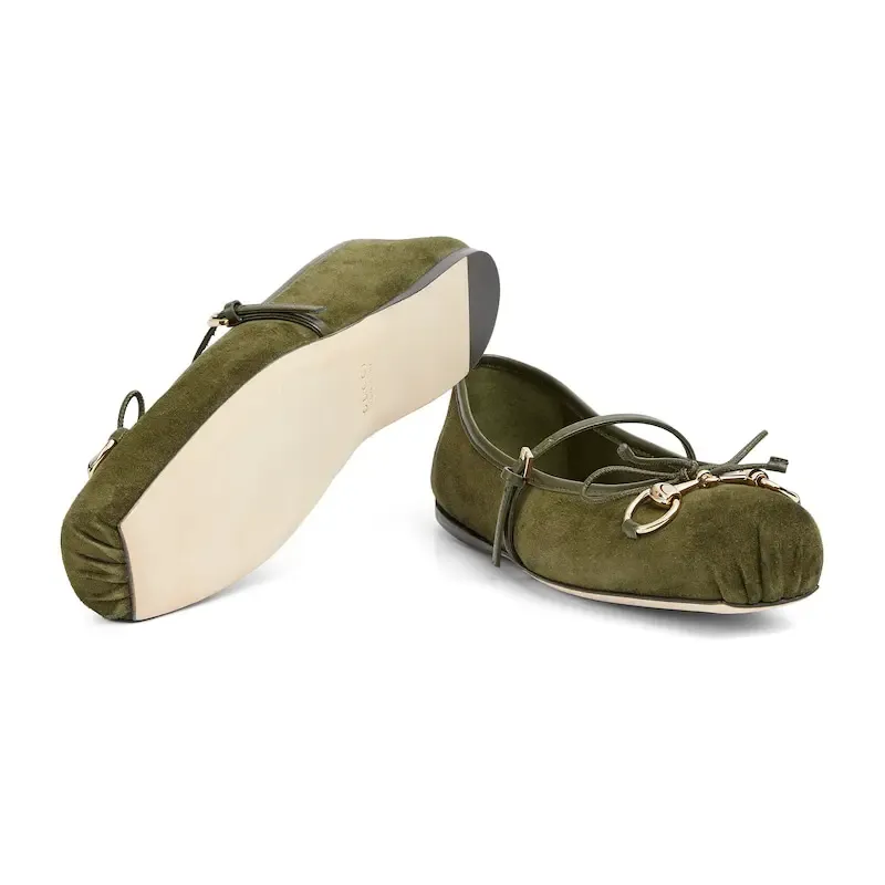 Gucci green Ballet Shoes Flat Shoes