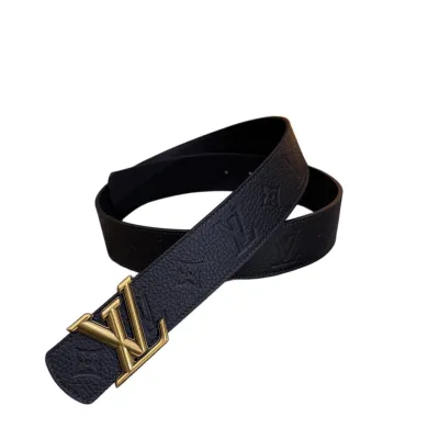 Louis Vuitton Men's Dimension Reversible Belt In Black Calfskin With Gold/Silver/Black Hardware 40mm