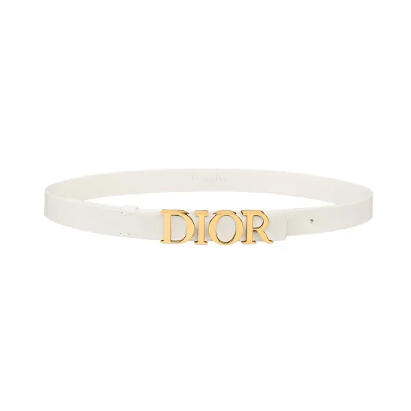 Dior Women' s DIOR Buckle D-Dream Belt In Black/White Calfskin With Gold/Silver Hardware 20mm - Image 5