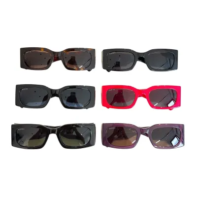 Gucci square frame glasses black/red/leopard/green black/blue black/purple color Size 52口23-145