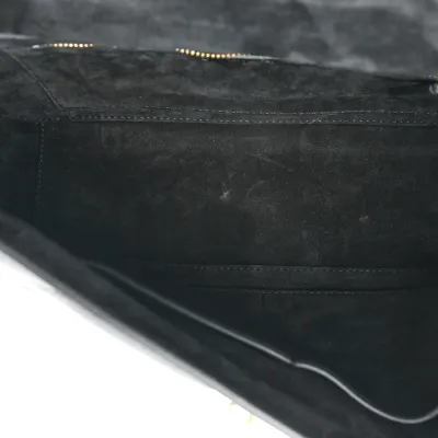 Valentino Garavani Large Roman Stud Shoulder Bag Black Grained Calfskin Leather Brass Hardware