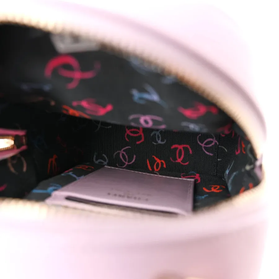 Chanel Classic Backpack Mini Light Purple Quilted Caviar Leather Gold Hardware