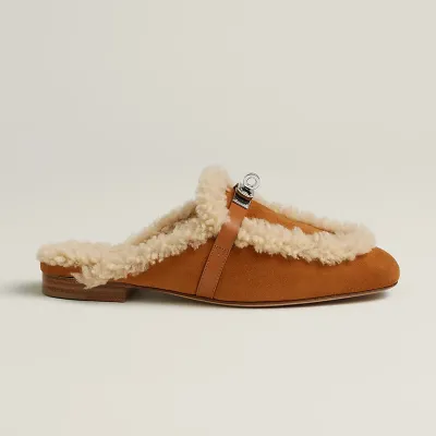 HERMES Oz Mule Brown Slippers