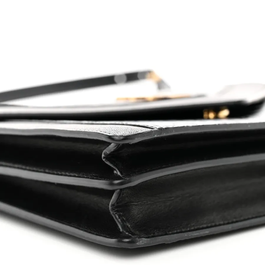 Saint Laurent Medium Gaby Satchel Black Embossed Calfskin & Crocodile Leather Aged Gold Hardware