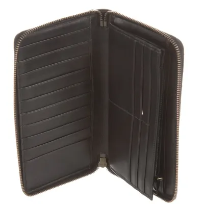 Gucci Large Marmont Double G Logo Continental Wallet Black GG Canvas Gold Hardware