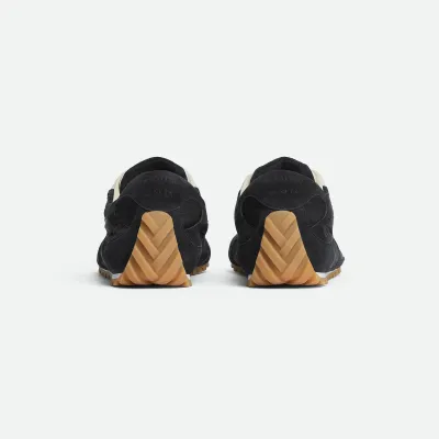 Bottega Veneta Orbit Flash Sneakers In Black Suede And Nylon Lace-Up Sneaker With Leather Trims