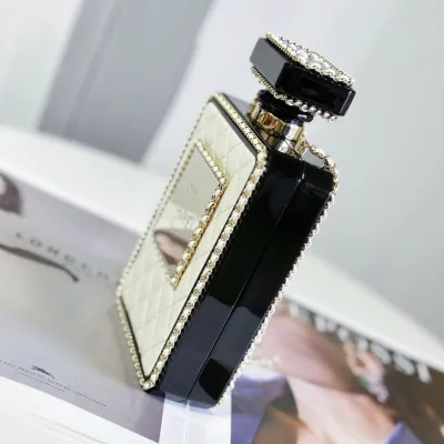 Chanel Perfume bottle leather White / Black crossbody bag