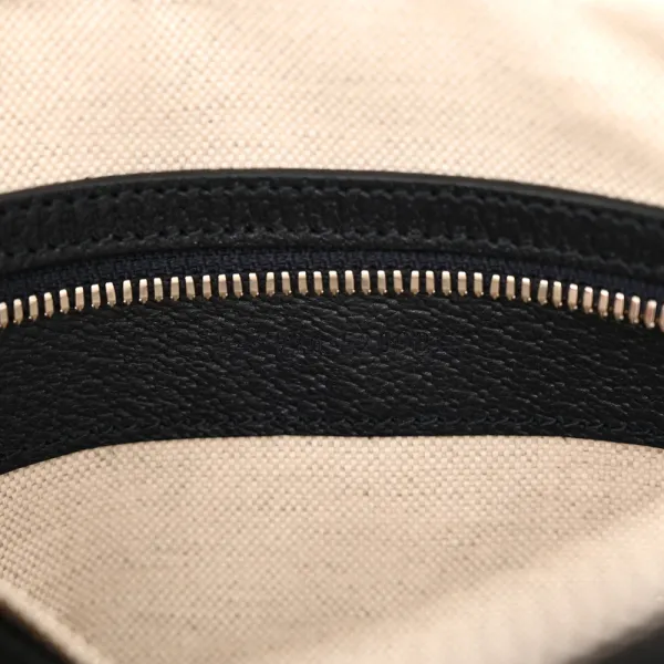 Gucci Small Web Ophidia Messenger Bag Beige/Blue GG Supreme Monogram Canvas & Textured Dollar Calfskin Leather Silver Hardware - Image 9