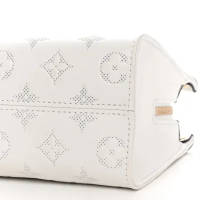 Louis Vuitton OnTheGo East West PM White Embossed Monogram Calfskin Leather Light Gold Hardware