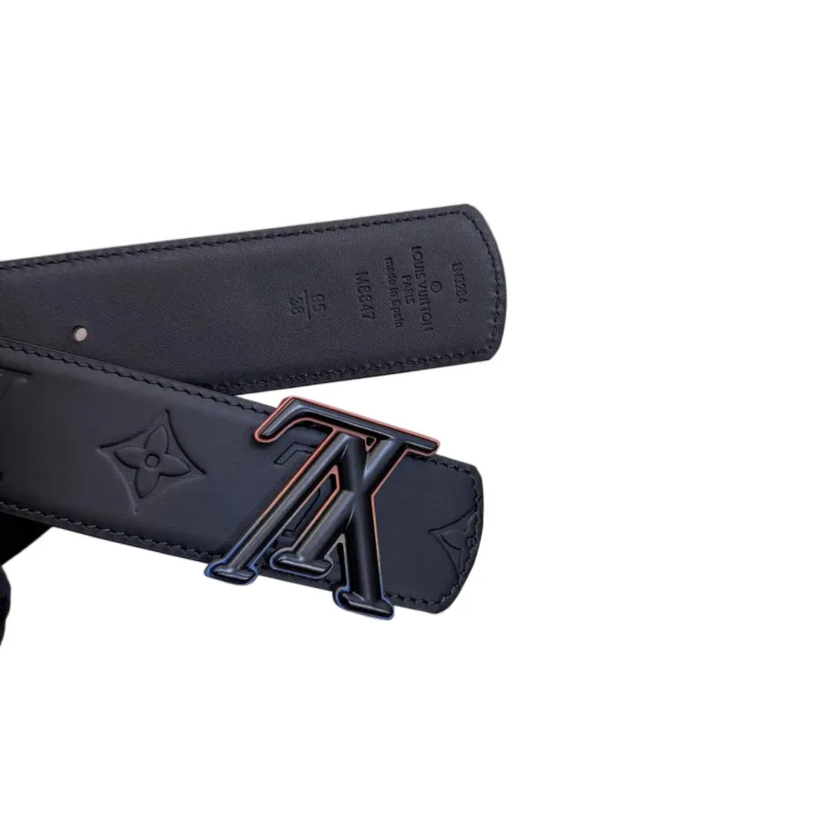 Louis Vuitton Men's Dimension Reversible Belt In Black Calfskin With Gold/Silver/Black Hardware 40mm