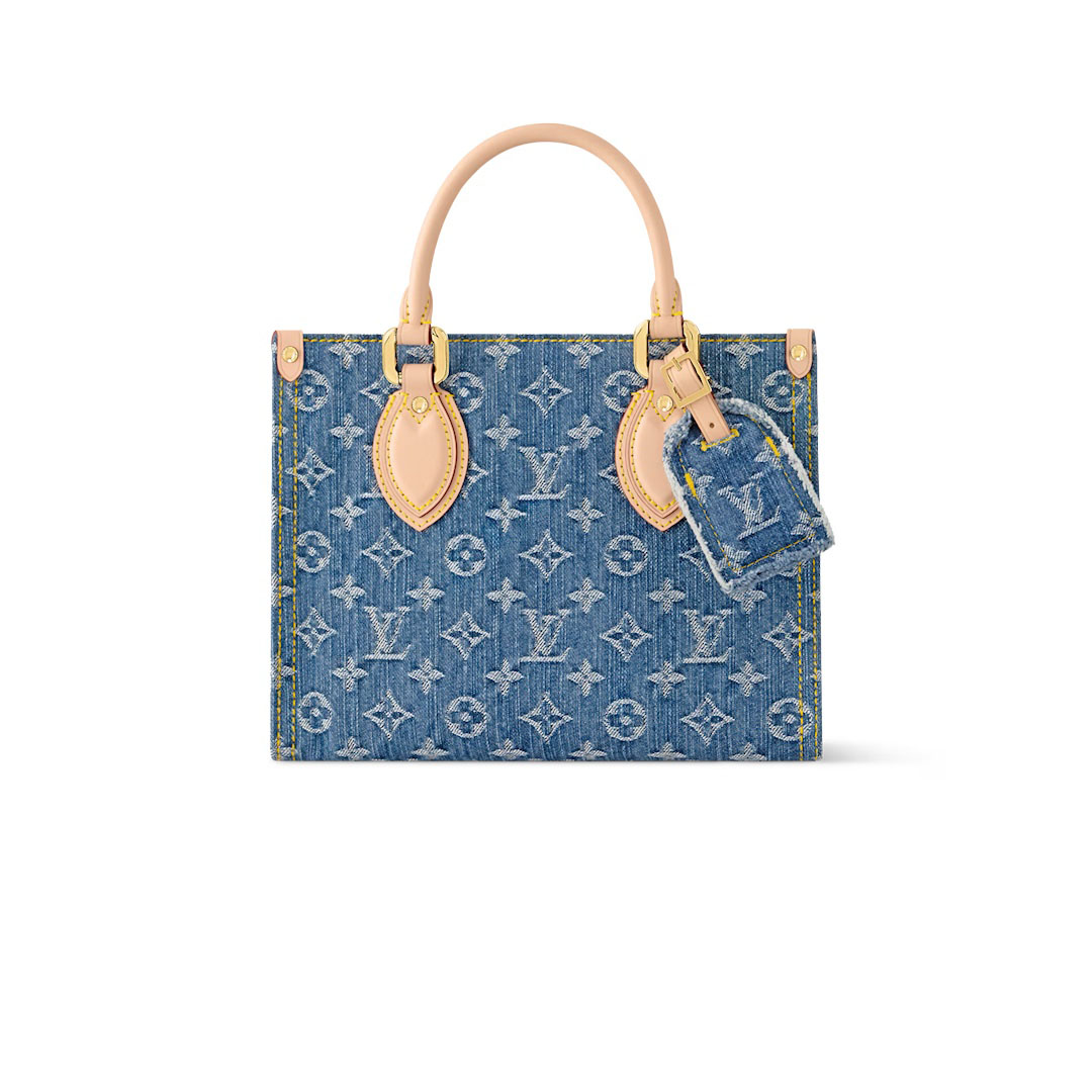Louis Vuitton Onthego PM Monogram Denim Denim Blue Gold Hardware