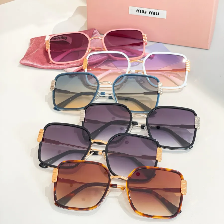 Miu Miu square frame glasses purple silver/purple gold/leopard/teal/pink/white color Size 56口21-145