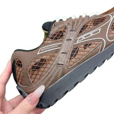 Bottega Veneta Orbit Sneakers In Brown Suede/Technical Fabric/Mesh Lace-Up Sneaker