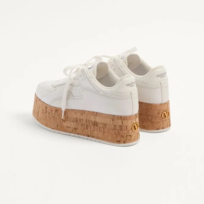 VALENTINO FREEDOTS XL Calf leather and cork sneakers