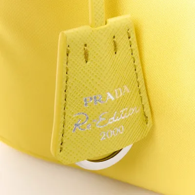 Prada Mini Re-Edition 2000 Bag Ananas Tessuto Nylon & Saffiano Leather Silver Hardware