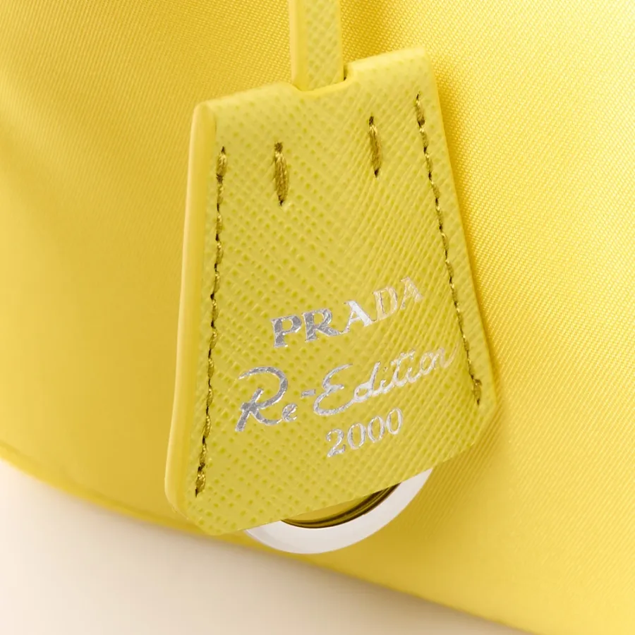 Prada Mini Re-Edition 2000 Bag Ananas Tessuto Nylon & Saffiano Leather Silver Hardware