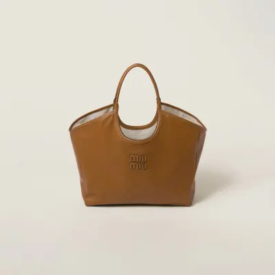 Miu Miu Calfskin Leather Brown Shoulder Bags