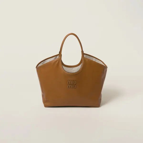 Miu Miu Calfskin Leather Brown Shoulder Bags
