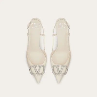 VALENTINO Calfskin heels with back trim (heel height 8cm)