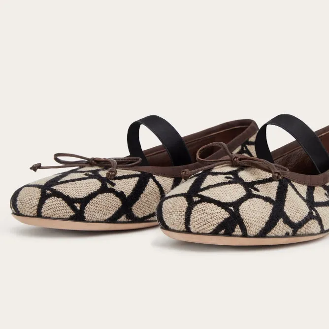 VALENTINO V logo ballet flats with imitation crystal trim