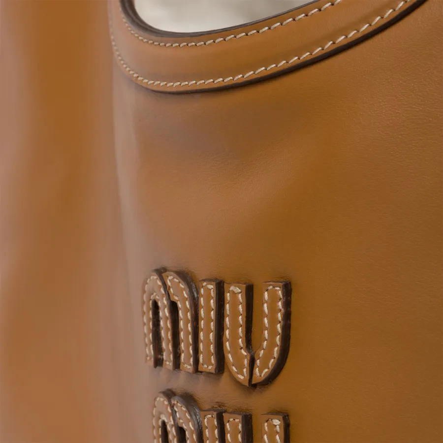 Miu Miu Calfskin Leather Brown Shoulder Bags