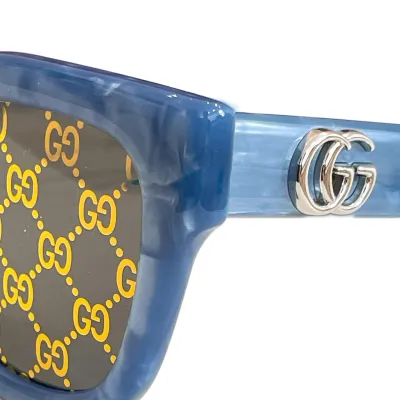 Gucci square frame glasses blue/red/black/white/leopard color Size 51口22-145