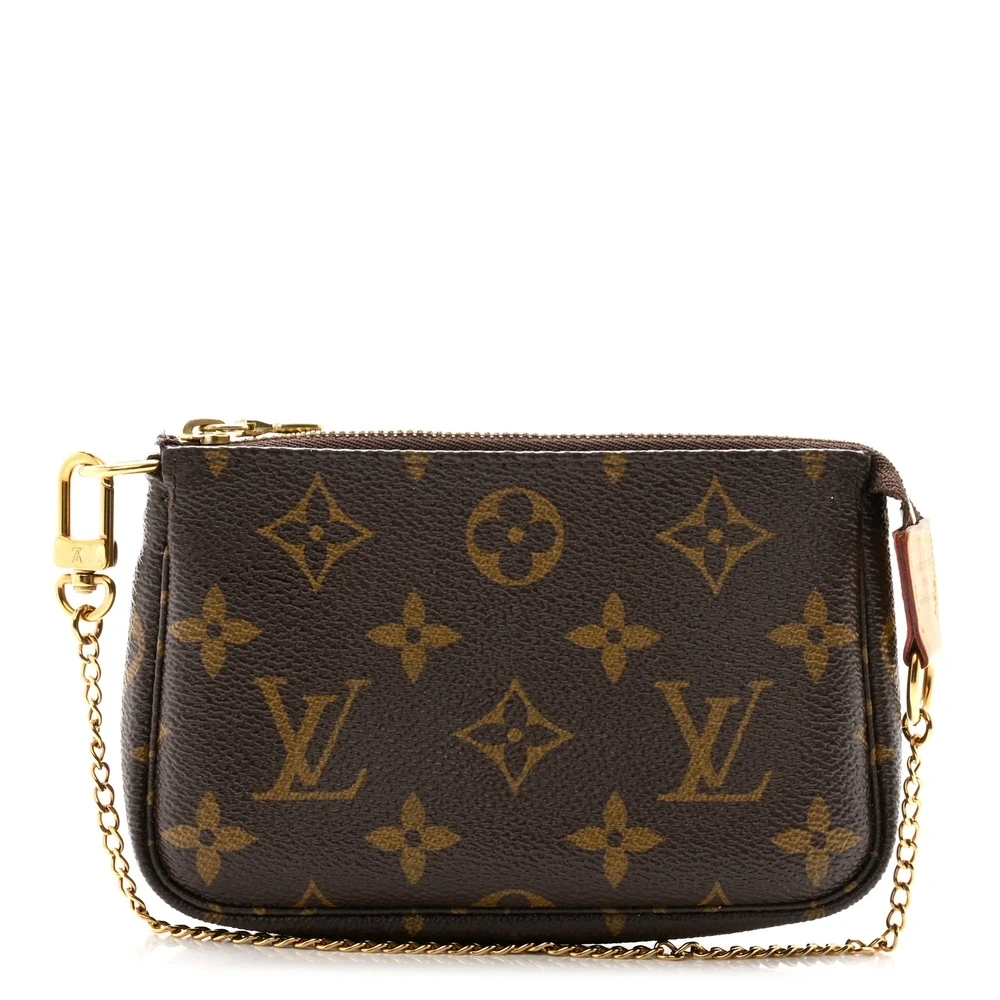 Louis Vuitton Mini Pochette Accessoires Monogram Canvas Hardware Dourado