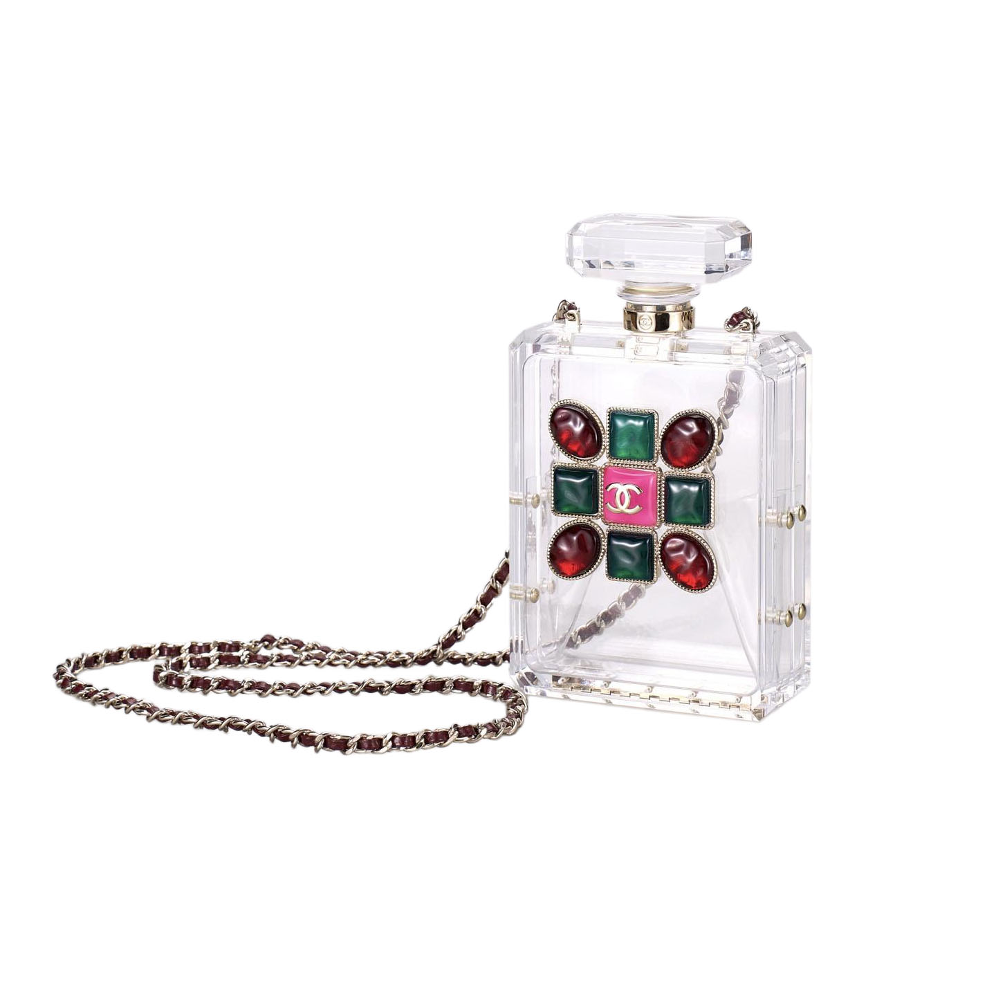 Chanel Bolsa transversal de frasco de perfume acrílico transparente