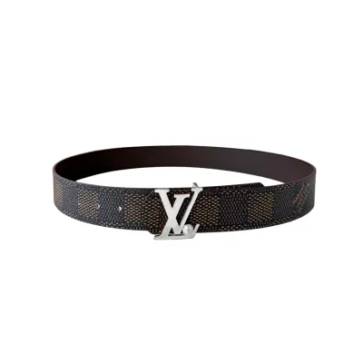 Louis Vuitton Men's Dimension Pearls Reversible Belt In Black/Brown Calfskin And Monogram/Damier Canvas With Gold/Silver Hardware 40mm