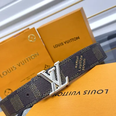 Louis Vuitton Men's Dimension Reversible Belt In Brown/Black Calfskin With Gold/Silver Hardware 40mm