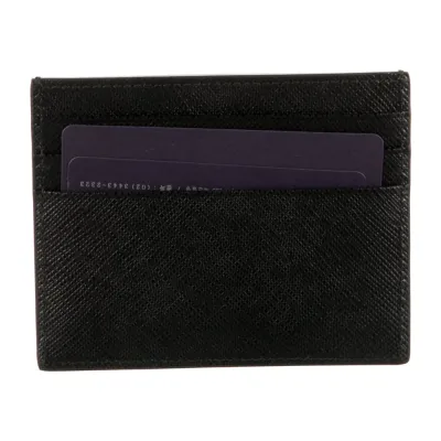Prada Small Card Holder Nero Saffiano Lux Leather Incognito Hardware