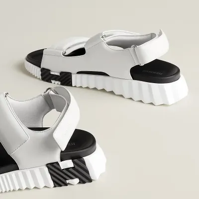 HERMES Junior white Black Sandal