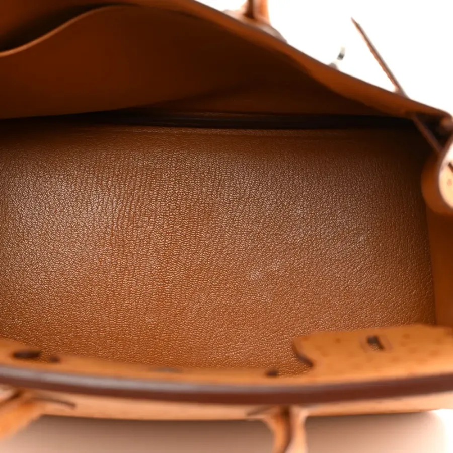 Hermès Birkin 30 Cognac Ostrich Leather Palladium Hardware