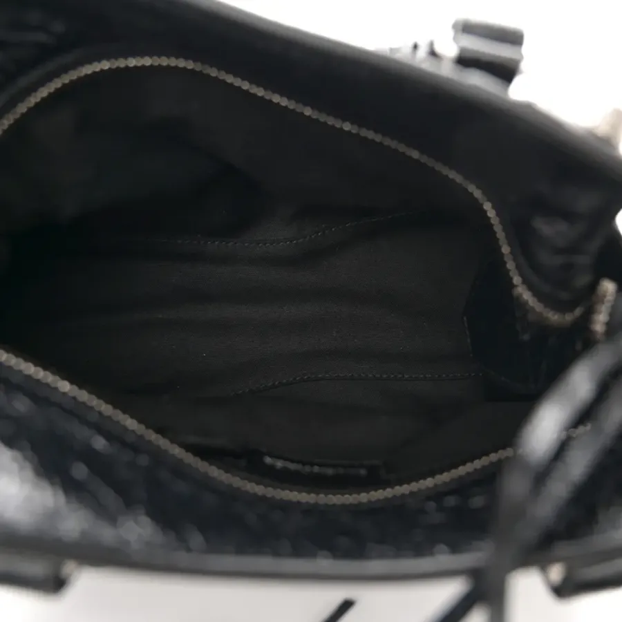 Balenciaga XS Neo Cagole Handbag Black Agneau Arena Leather Silver Hardware