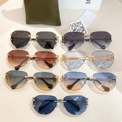 Loewe glasses blue orange/eggplant/blue/black/gradient green/gold white/rust color Size 141口0-142