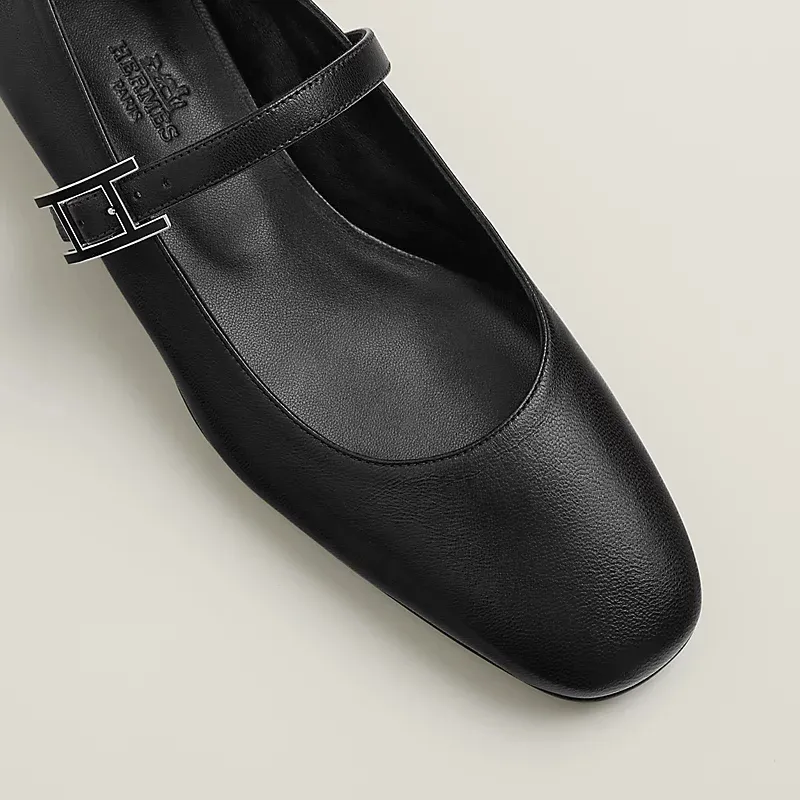 HERMES Jane Black Ballet  Shoes