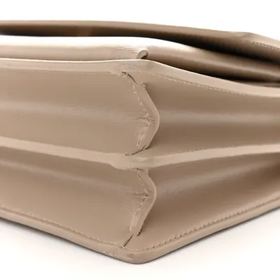 Saint Laurent Medium Sunset Dark Beige Monogram Calfskin Leather Aged Gold Hardware