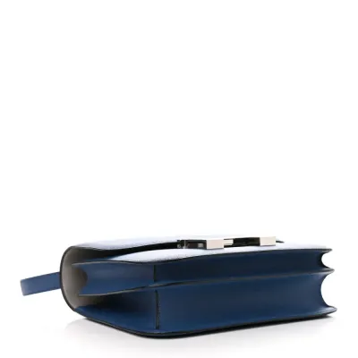 Hermès Constance Verso 24 Bleu Agate / Gris Mouette Epsom Leather Palladium Silver Hardware